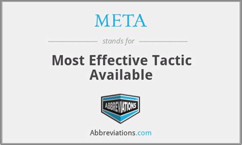 FYI: Meta is NOT an acronym for 'most effective tactic  .